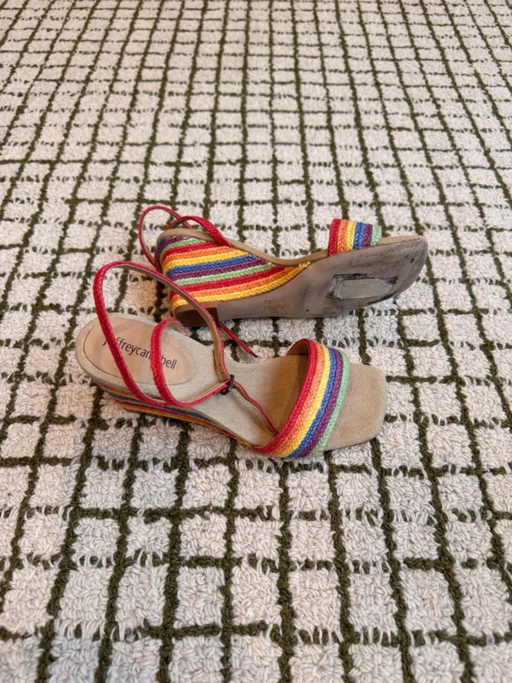 Jeffrey Campbell On-Board Rainbow Strappy Espadrille Wedge Sandals - Picture 7 of 9